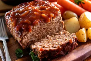 Crockpot Comfort Meatloaf with Potatoes and Carrots