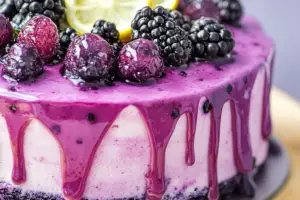 Blackberry Lemon Drip Cake