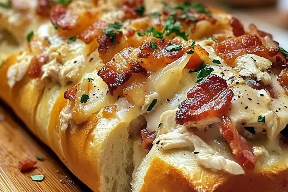 Chicken Bacon Ranch Stuffed Bread