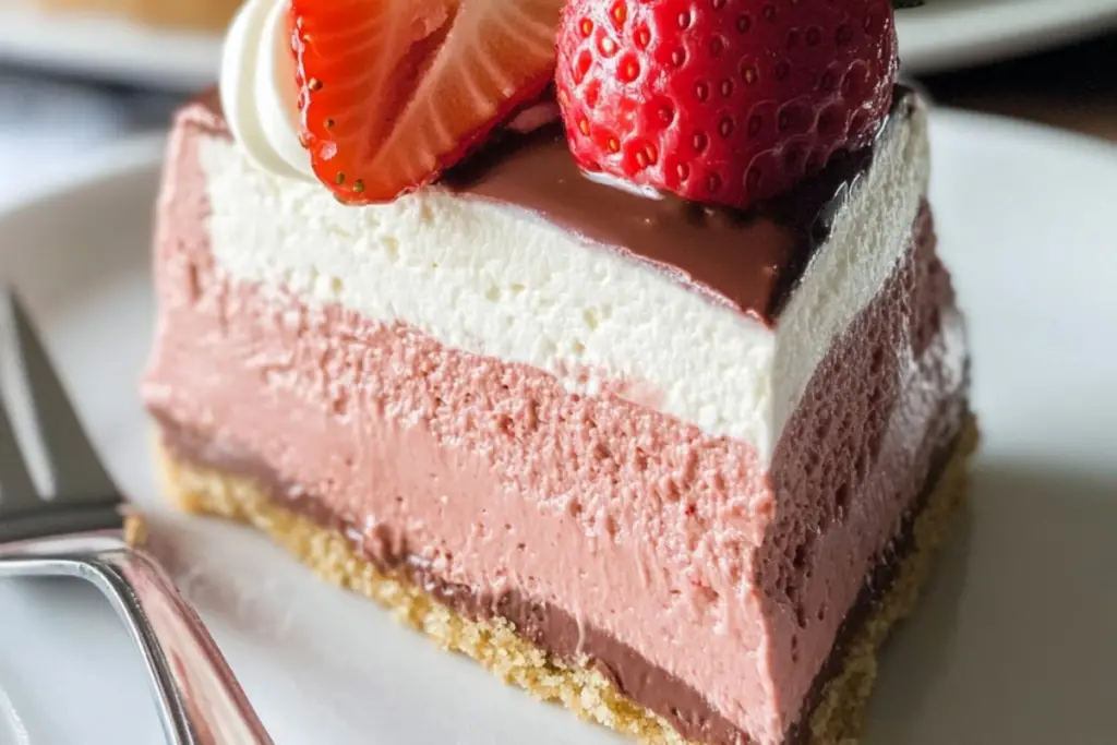 Chocolate Dipped Strawberry Mousse Cake