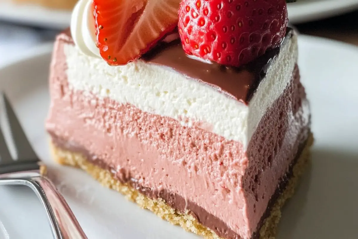 Chocolate Dipped Strawberry Mousse Cake