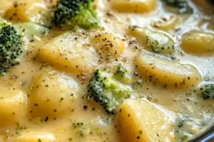 Crockpot Potato Broccoli Cheddar Soup