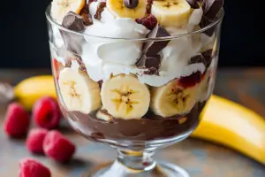 No-Bake Chocolate Banana Split Trifle!