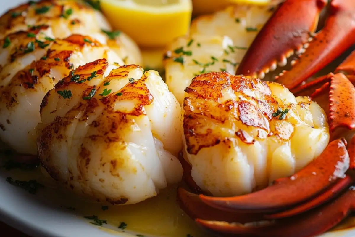 Garlic Butter Lobster and Scallops Feast