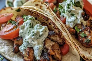 Greek Gyros with Tzatziki Sauce Greek Gyros with Tzatziki Sauce