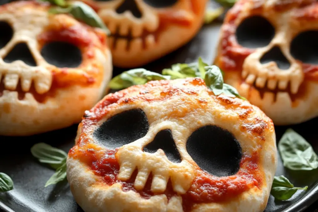 Halloween Pizza Skulls