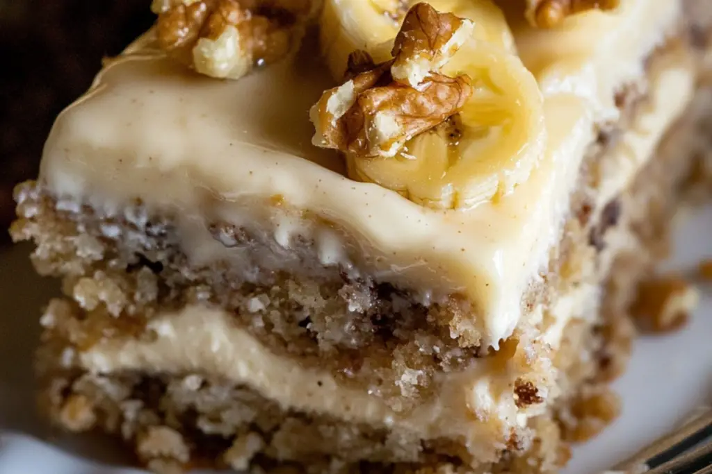 Heavenly Banana Walnut Cream Cake