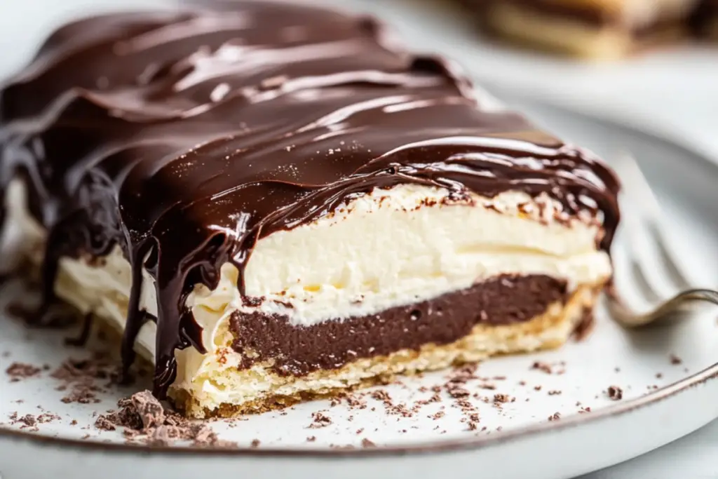No Bake Chocolate Eclair Cake