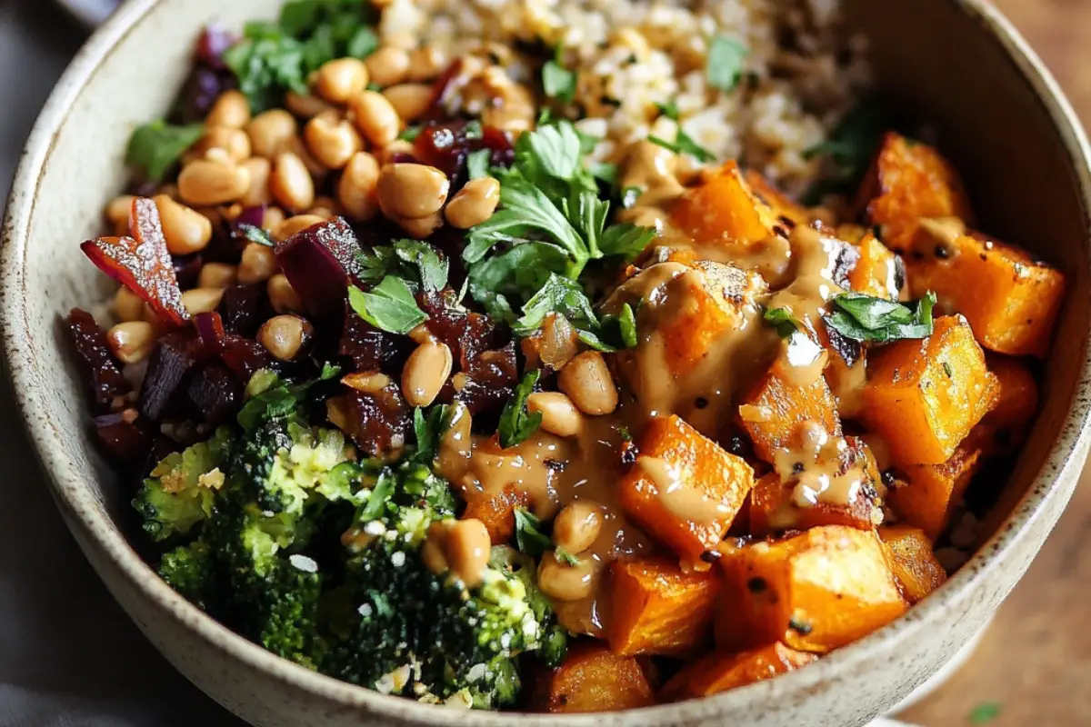 Peanut Sweet Potato Buddha Bowls