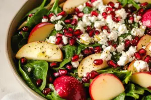 Pomegranate Spinach Salad with Apples & Goat Cheese Pomegranate Spinach Salad with Apples & Goat Cheese