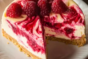 Raspberry Swirl Cheesecake