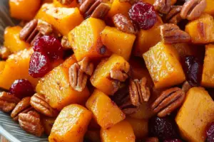 Roasted Butternut Squash Cranberries Pecans