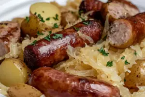Smoked Sausage, Potatoes, Sauerkraut, and Ale Extravaganza