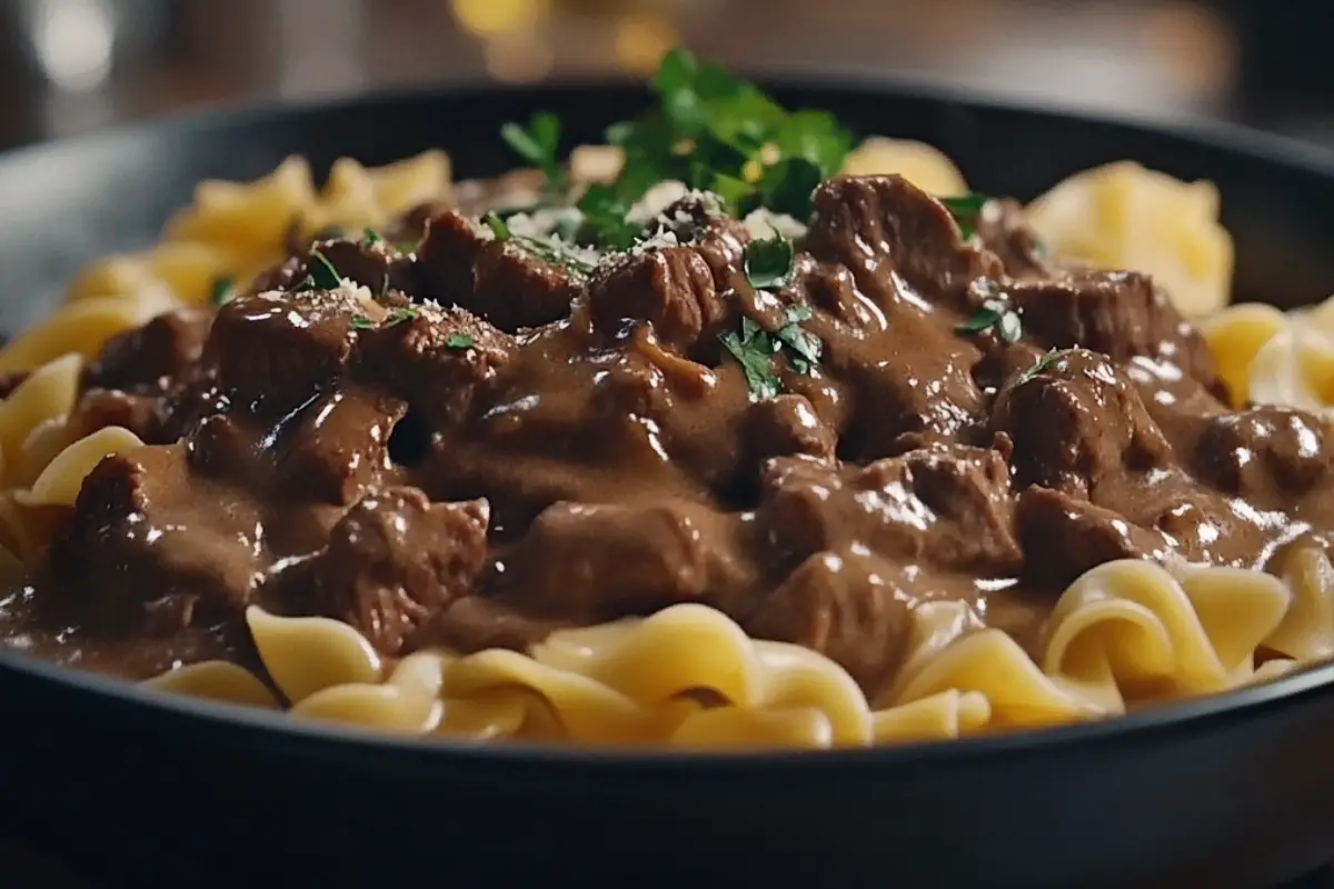 Beef Stroganoff with Egg Noodles
