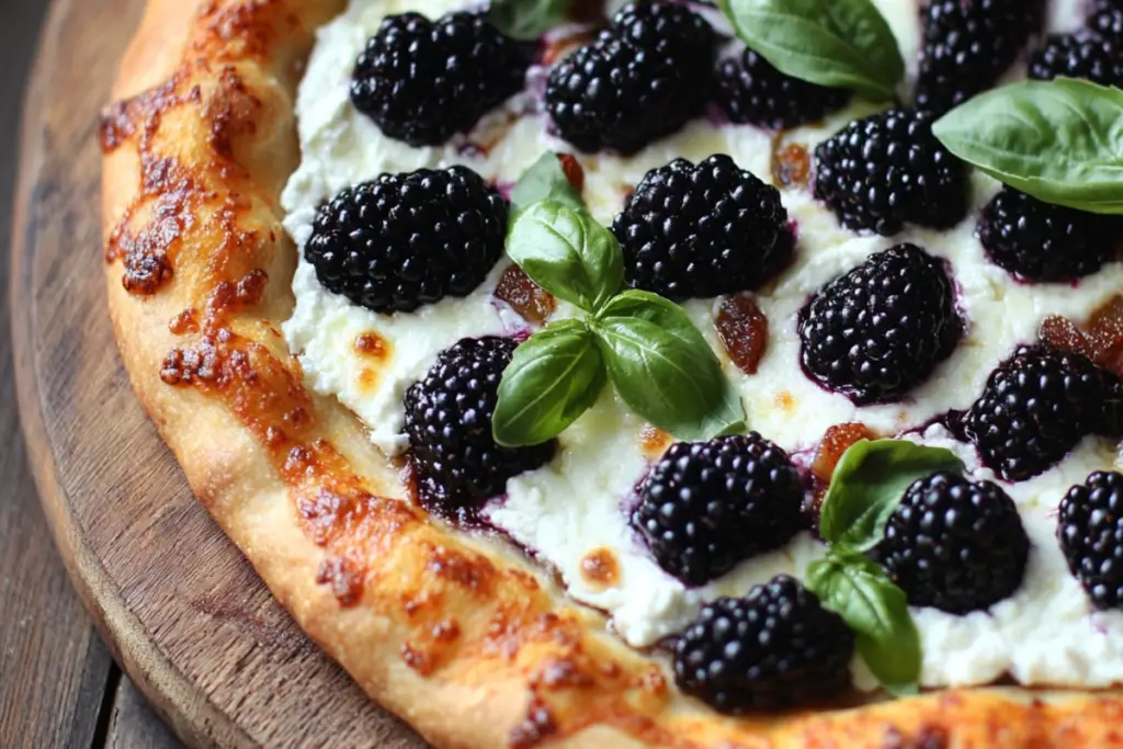 Blackberry Basil Ricotta Pizza