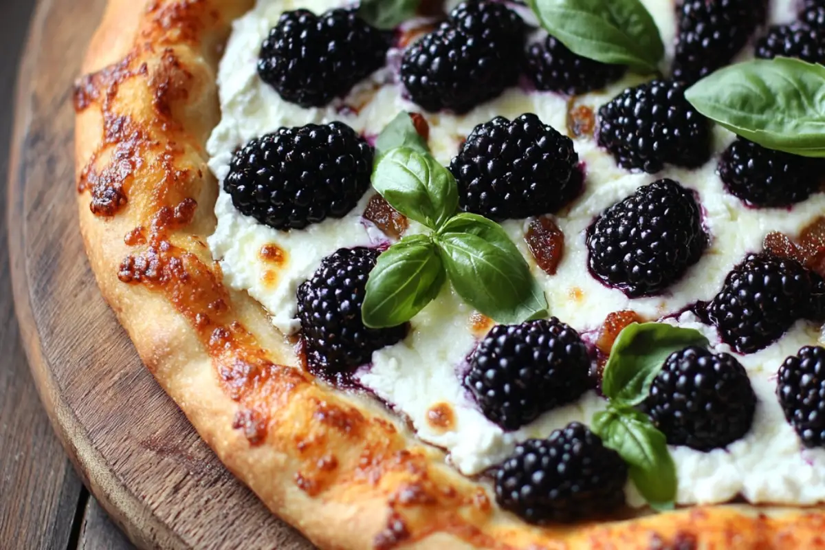 Blackberry Basil Ricotta Pizza