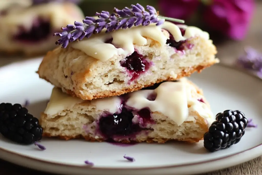 Blackberry Lavender White Chocolate Scones