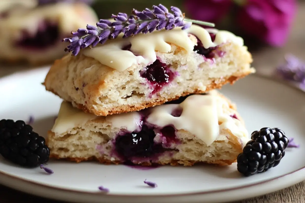 Blackberry Lavender White Chocolate Scones