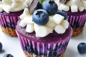 Blueberry White Chocolate Cheesecake Cupcakes