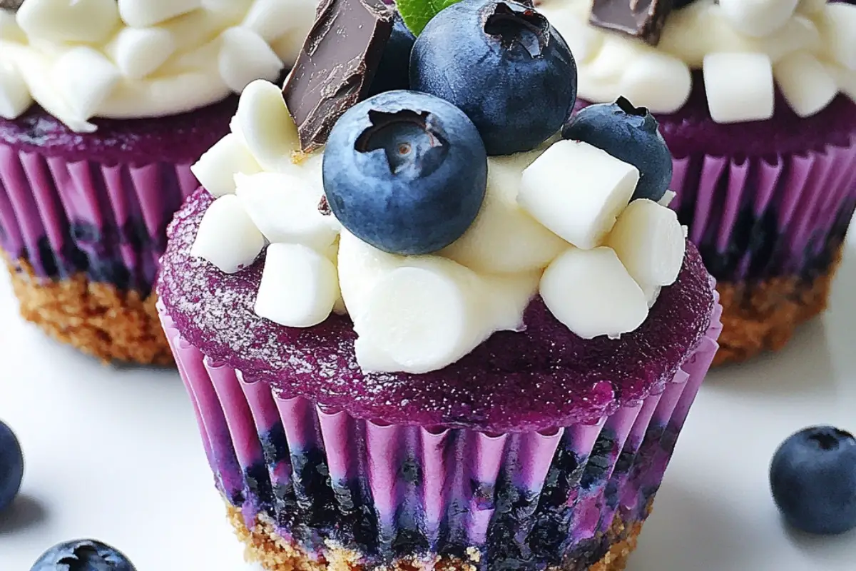 Blueberry White Chocolate Cheesecake Cupcakes
