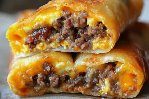 Cheeseburger Egg Rolls