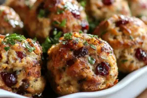 Cranberry Turkey Stuffing Balls Turkey Stuffing Balls