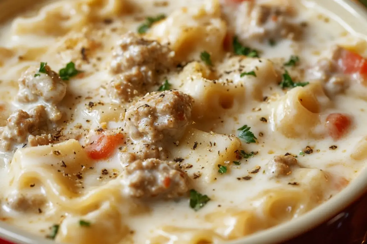Creamy Alfredo Lasagna Soup