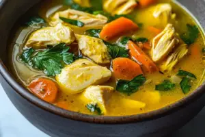 Dive into a bowl of sunshine with this Anti-Inflammatory Turmeric Chicken Soup Anti-Inflammatory Turmeric Chicken Soup