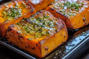 Garlic Butter Roasted Sweet Potatoes