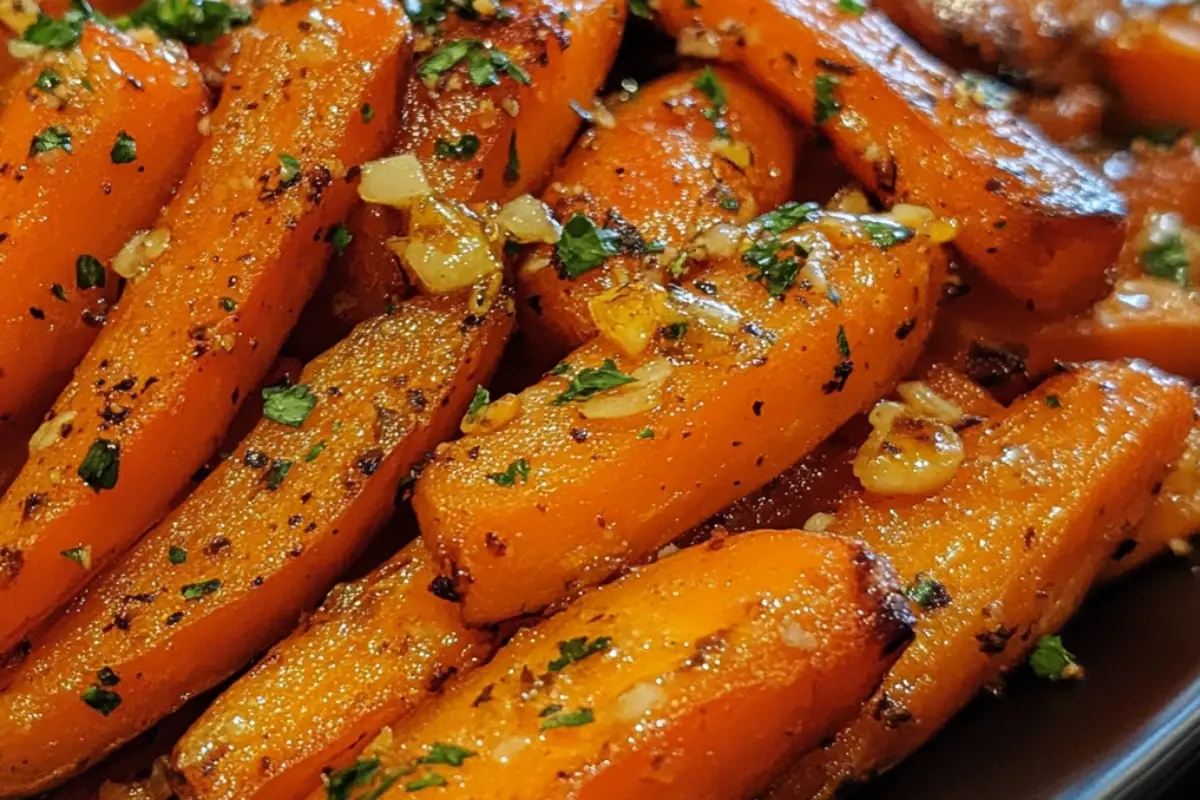 Honey Garlic Butter Roasted Carrots