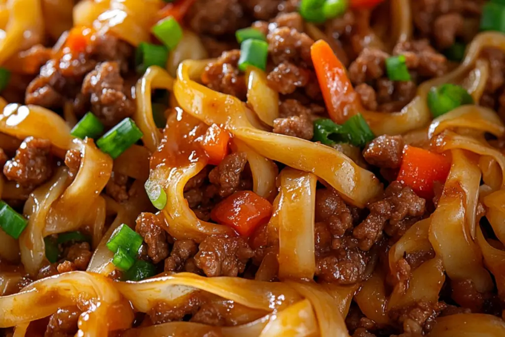 Mongolian Ground Beef Noodles