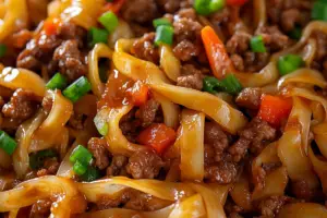 Mongolian Ground Beef Noodles Mongolian Ground Beef Noodles