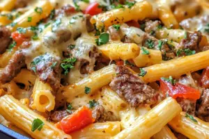 Philly Cheesesteak Pasta Philly Cheesesteak Pasta