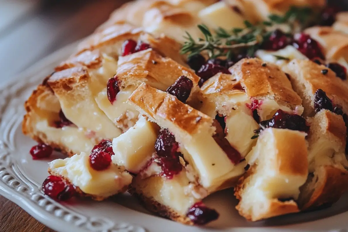 Pull-Apart Sourdough Brie and Cranberry Bread