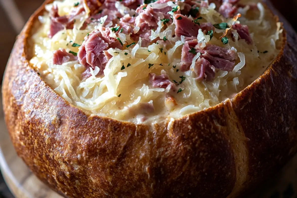 Reuben Dip in a Rye Bread Bowl