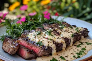 Steak with Garlic Cream Sauce Steak with Garlic Cream Sauce