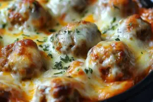 Cheesy Meatball Casserole