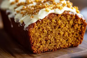 Moist Pumpkin Bread with Cream Cheese Frosting