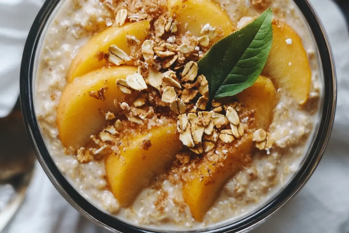 Peach Cobbler Overnight Oats