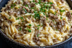 Creamy Ground Beef Orzo Creamy Ground Beef Orzo