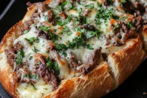 French Garlic Philly Cheesesteak Bread French Garlic Philly Cheesesteak Bread