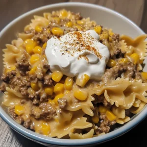 Creamy Ranch Beef Bowtie Skillet aa1