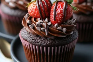 Chocolate Covered Strawberry Cupcakes Chocolate Covered Strawberry Cupcakes