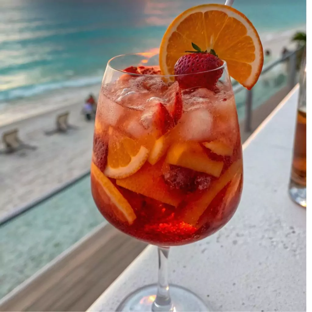 Peach Strawberry Cherry Summer Sangria