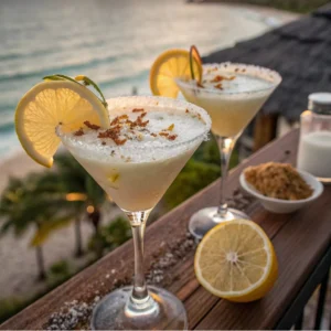 Lemon Coconut Martini | A tropical fusion of zesty lemon and creamy coconut, transporting you straight to paradise. Lemon Coconut Martini