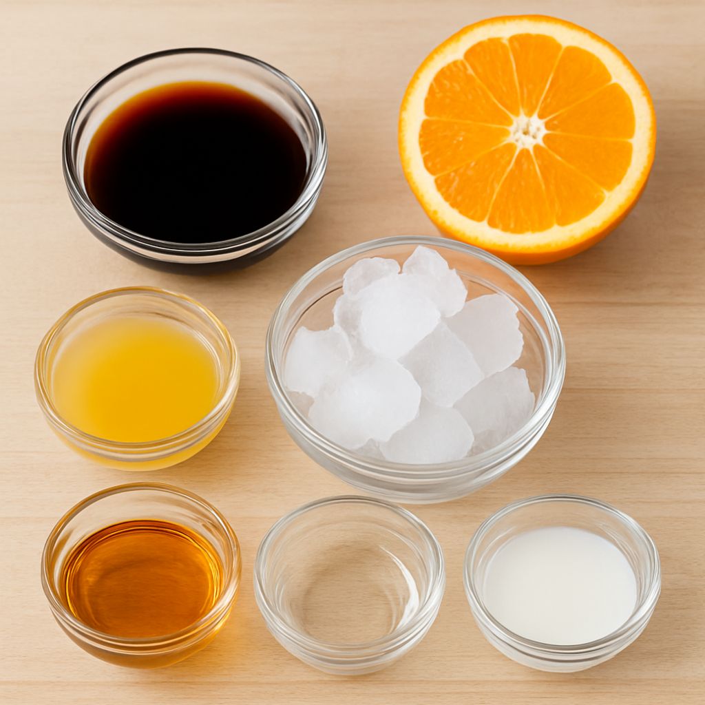 Ingredients for Making an Orange Creamsicle White Russian
