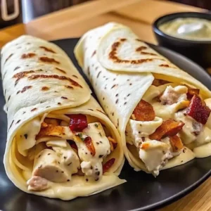 Monster Chicken Bacon Alfredo Hurricane Wraps
