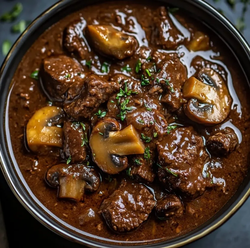 Traditional Slow Cooker Beef and Mushroom Stew Recipe