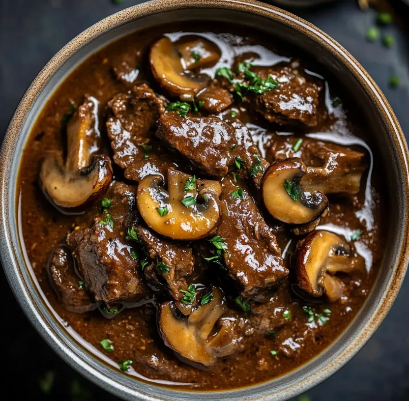 Traditional Slow Cooker Beef and Mushroom Stew Recipe